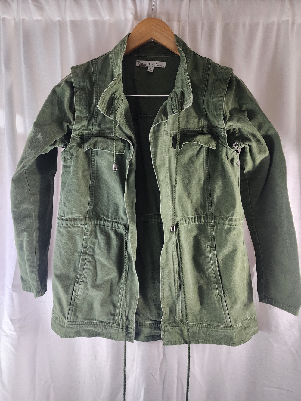 The man repeller x PJK Women's Green Military Mid-Length Button-Up Jacket S
